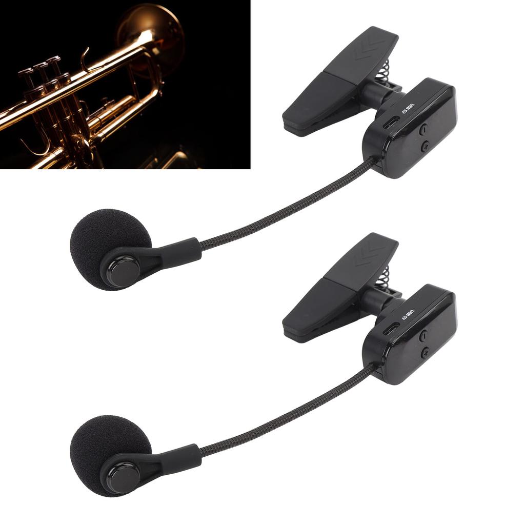 Saxophone Wireless Microphone 2.4G Clip On Sax Mic System for Stage Performance Pickup