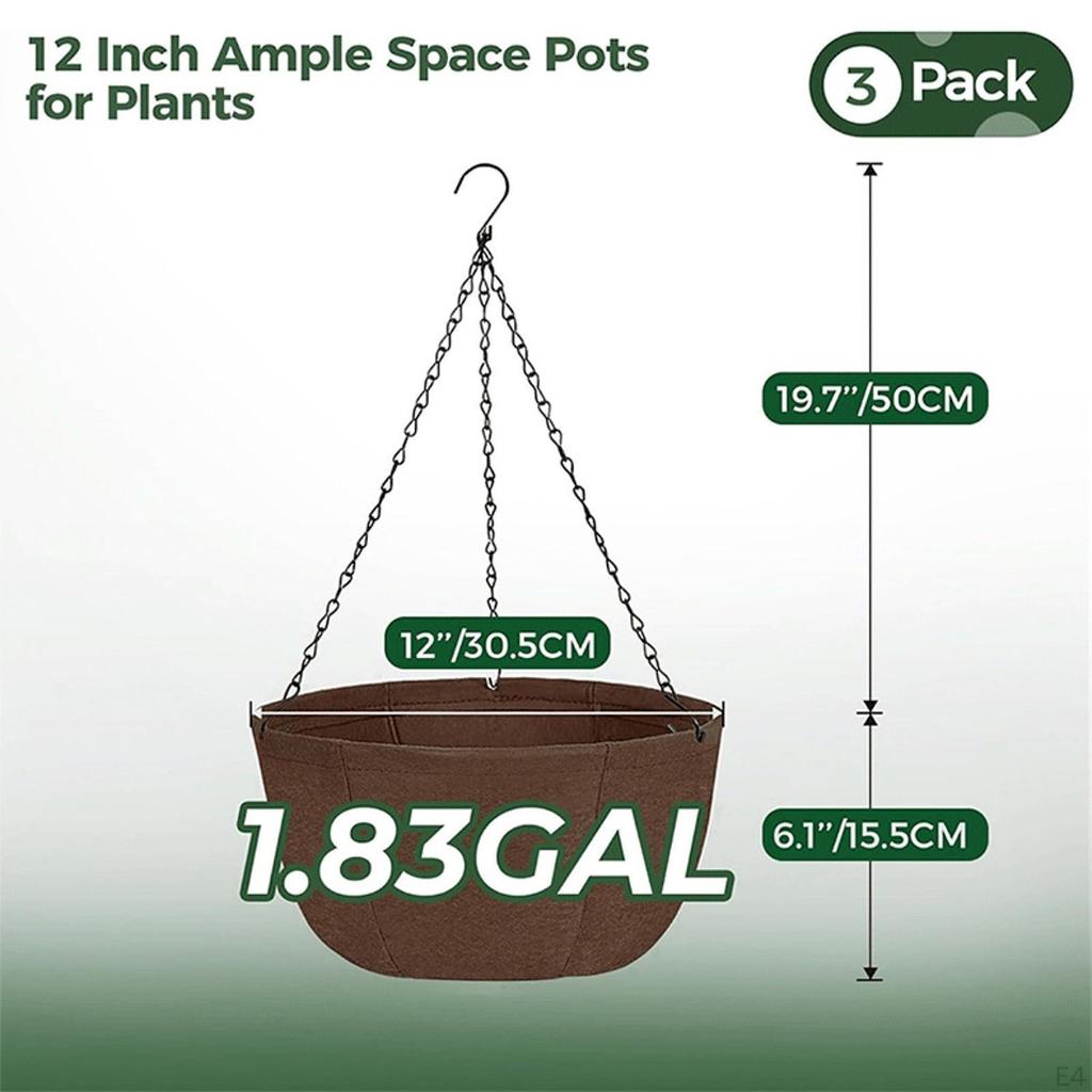 3 Hanging Baskets for Indoor And Outdoor Plant Display