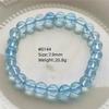 Natürlicher Blauer Topas Klare Runde Perlen Trendiges Unisex Armband Schmuck Party Geschenk 7mm 8mm AAAAAA