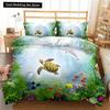 Turtles Bedding Sets Anime Sea Turtles HD Bedspread for Teens Girls Fashion Twin Single Queen King Full Size Duvet Cover