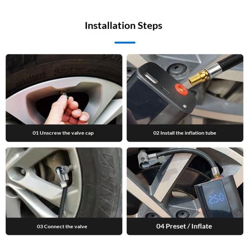 Flexible Car Tire Air Pump Hose Extension Tube Adapter With Secure Twist Fit for Precise Air Flow