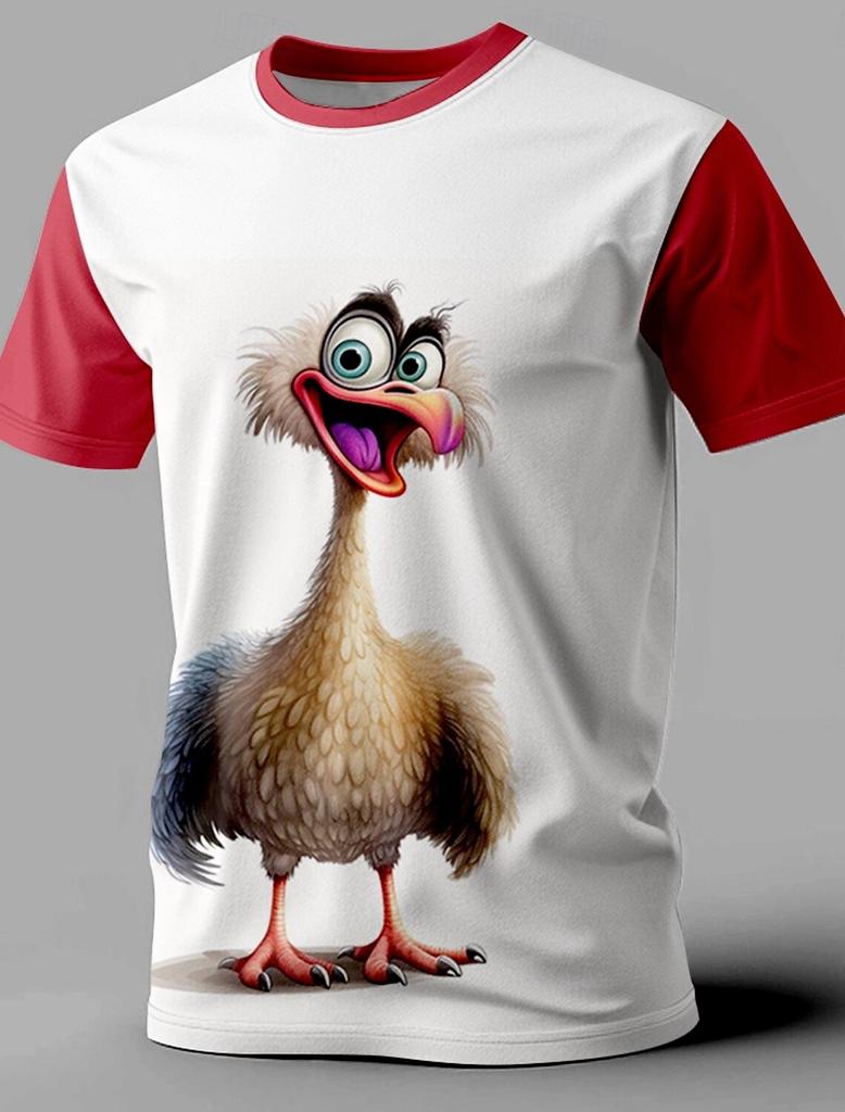 Animal Funny Retro Casual Men Printed T-shirt Street Casual Bar T-shirt Short-sleeved Round Neck Spring And Summer Clothing