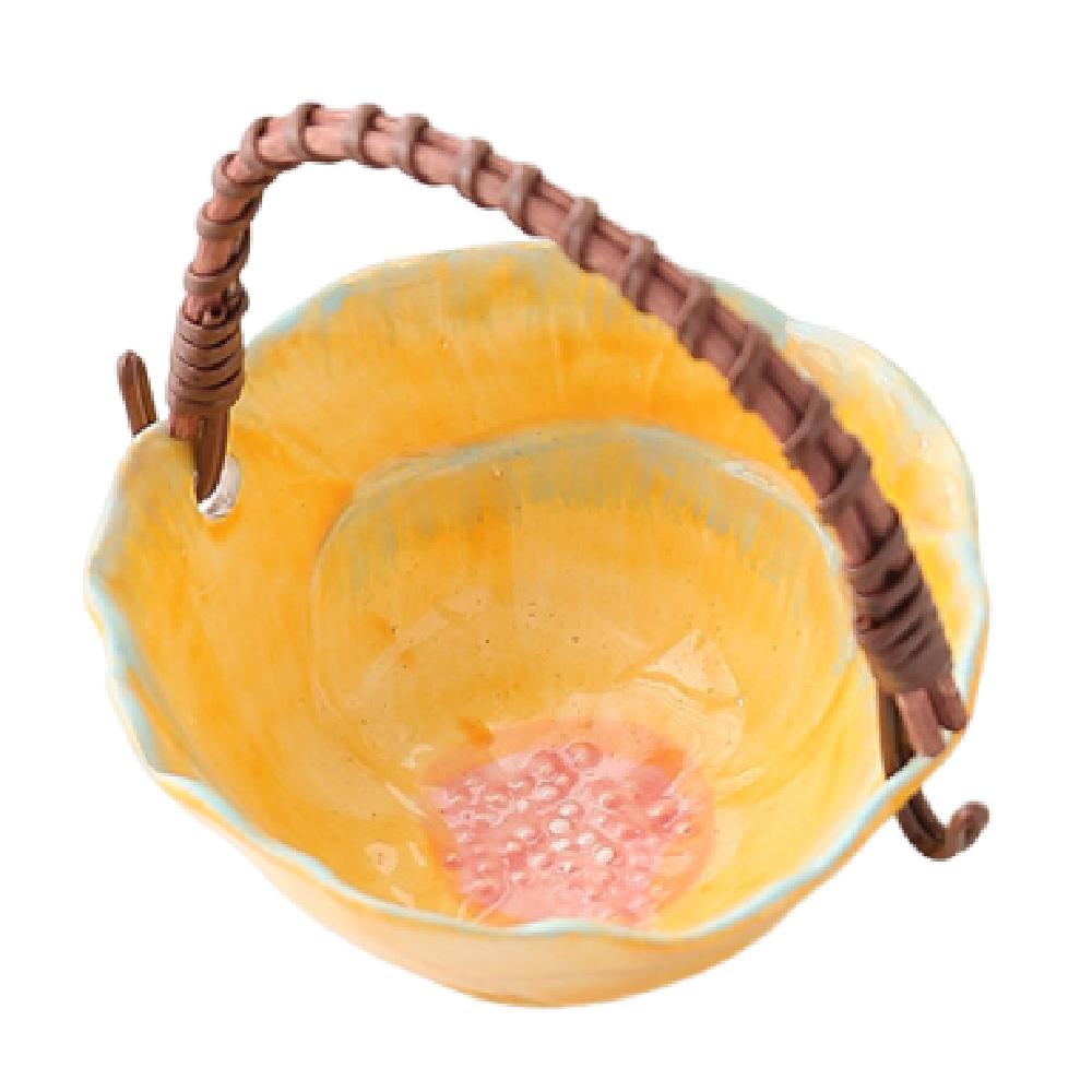 

Colorful Ceramic Fruit Basket Portable Handheld Snack Plate Dried Fruit Storage Basket Household жёлтый