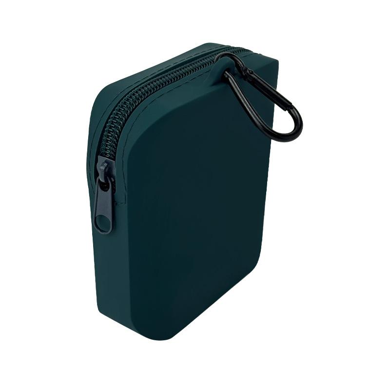 

Portable Silicone Outdoor Dog Training Bag Waterproof Silicone Large-capacity Pet Food Bag Carry-on Dog Food Snack Bags 11 10 3.5cm темно-зеленого