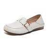 Cowhide Leather Yellow Loafers Woman Handmade Ballet Flats Ladies Mom White Driving Shoes Women Ethnic Inspired Green Moccasins