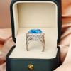 Italian Palace Retro Hollow Women's Ring Gold Fence Zircon Micro Set Sapphire Ring Versatile and Elegant Aristocratic