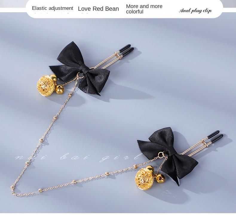 Sex Toys SM Bow Palace Bell Nipple Clamp Couple Flirting and Teasing Bell Clip Couple Interaction Nipple Clamp