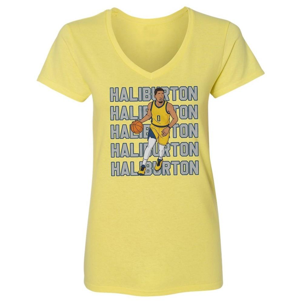 Tyrese Haliburton Indiana Tribute - Playoff Fans Ladies  V-Neck Tshirt Unisex T-Shirt S