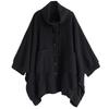 Autumn Spring Cotton Oversized Vintage Black Outerwears Women Casual Loose Jacket Coat