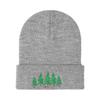 Autumn Winter Wool Beanie: Simple Knit Hat with Big Tree Embroidery for Men & Women - Warm, Outdoor, Casual Style