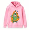 Kids Boys Girls Hoodie Sweatshirt, Cute 3D Cartoon Green Alien Print Long Sleeve Casual Pullover Hooded Top for Toddlers School Daily Wear