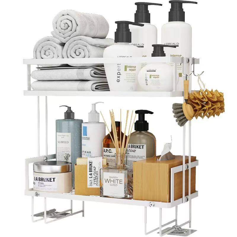 Pure White Double-Layer Over-Toilet Storage Shelf