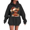 Women's Casual Comfortable Long-Sleeved Christmas Letter-Printed Warm Hooded Crew-Neck Sweatshirt