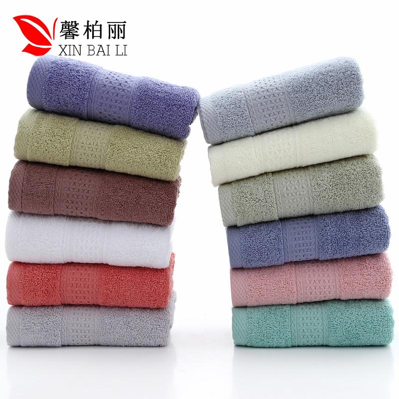 Pure Cotton Towel Plain Towel Water-absorbing Cotton Household Medium and High-grade Cotton Towel 12 Colors