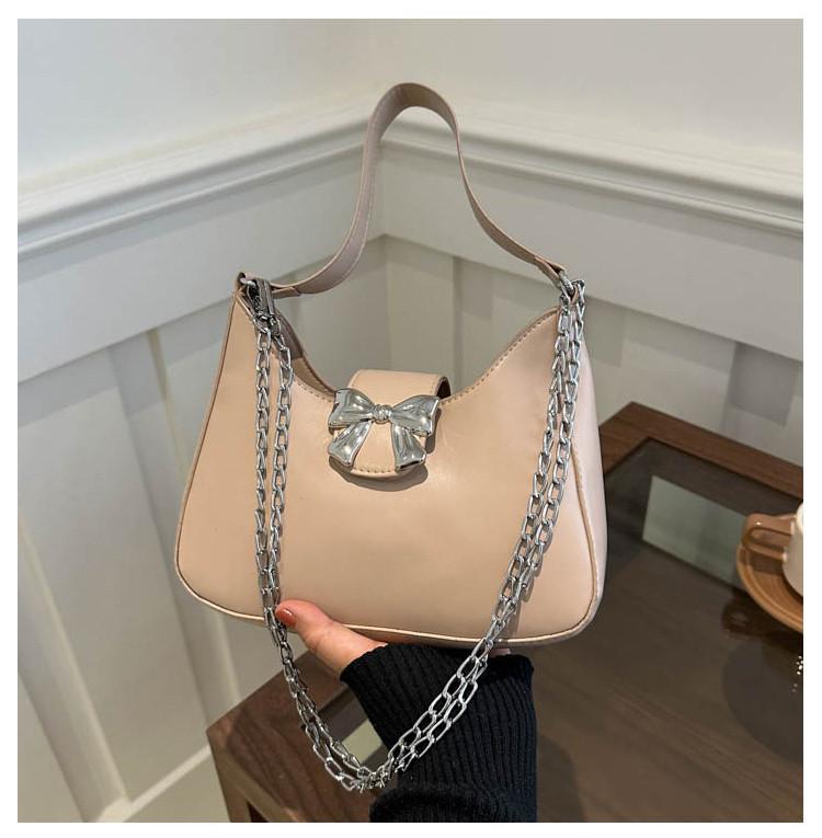 Elegant Korean Inspired Chain Shoulder Bag Stylish Small Satchel For Everyday Wear