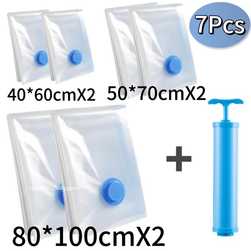 Vacuum Packet Vacuum Sealer Bags for Clothes Travel Compression Bag Pack Organizer Vacuum Clothing Storage Bags with Hand Pump
