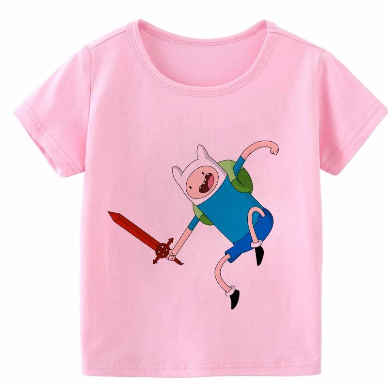 Cartoon Print Kids T-shirt Kids Anime Time Treasure Adventure Summer Funny Tees Boys/Girls Tops Baby Casual Children Clothing