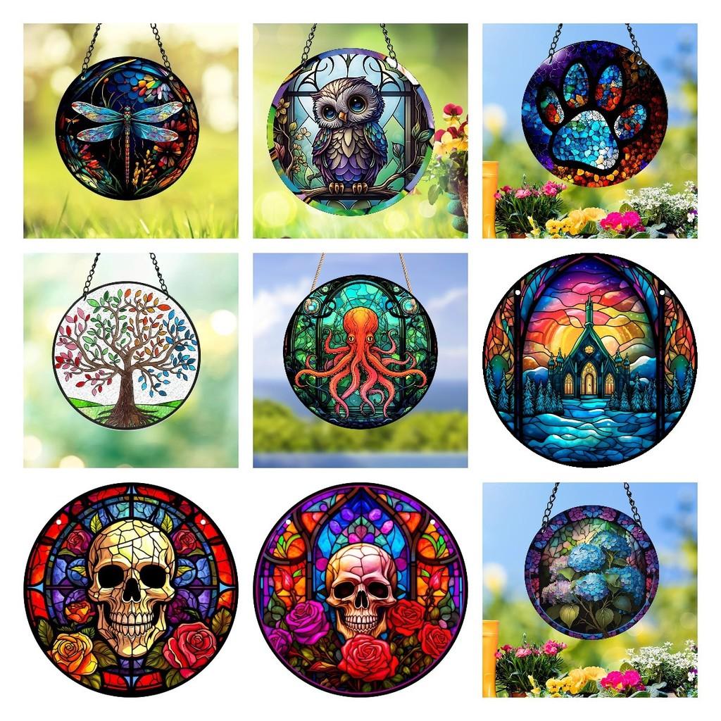 Tree 3d Of Life Dreamcatcher Halloween Acrylic Home Decoration Hanging Sign Door