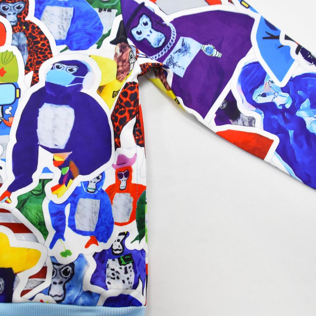Children's Cartoon Print Zipper Hooded Jacket - Medium/Large Sizes