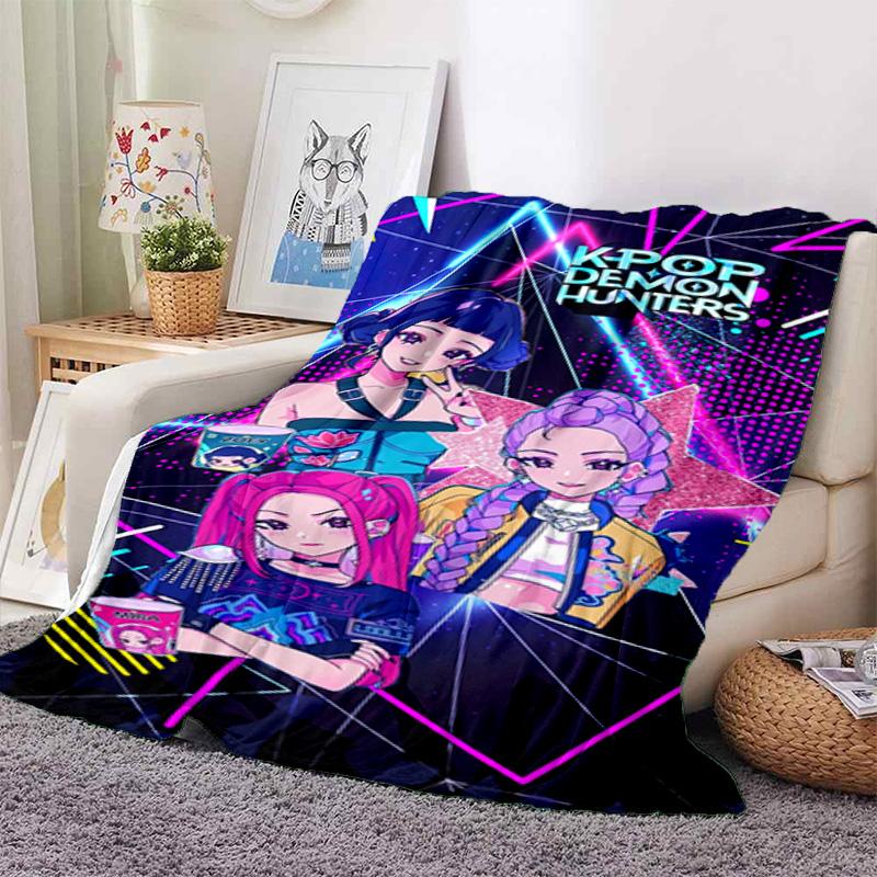 Kpop Demon Hunters Blanket Suitable All Seasons Soft Comfortable Sofa Office Home Blanket Holiday Birthday Gift Blanket Home Decor Camping Trip