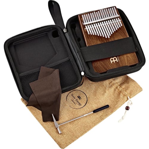 MEINL Sonic Energy Collection Kalimba, Solid Kalimba, Black Walnut, 17 Keys, C Major Scale, KL1701S (Includes Case, Bag, Cloth, and Tuning Hammer) [Of