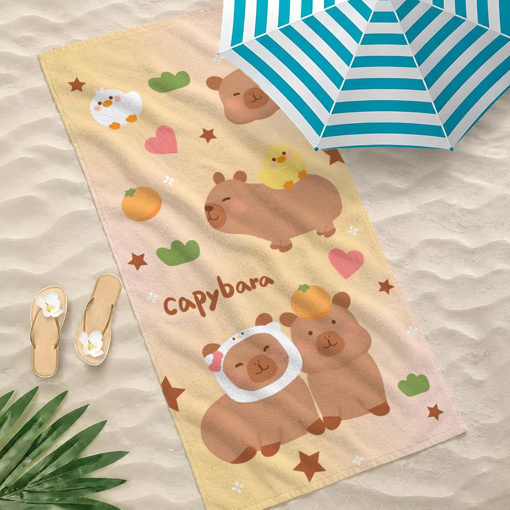 Muster C-Capybara Handtuch Handtuch Strandtuch Übergröße Schnelltrocknend Handtuch Saugfähig Weich Schwimmen Strandhandtücher für Männer Frauen