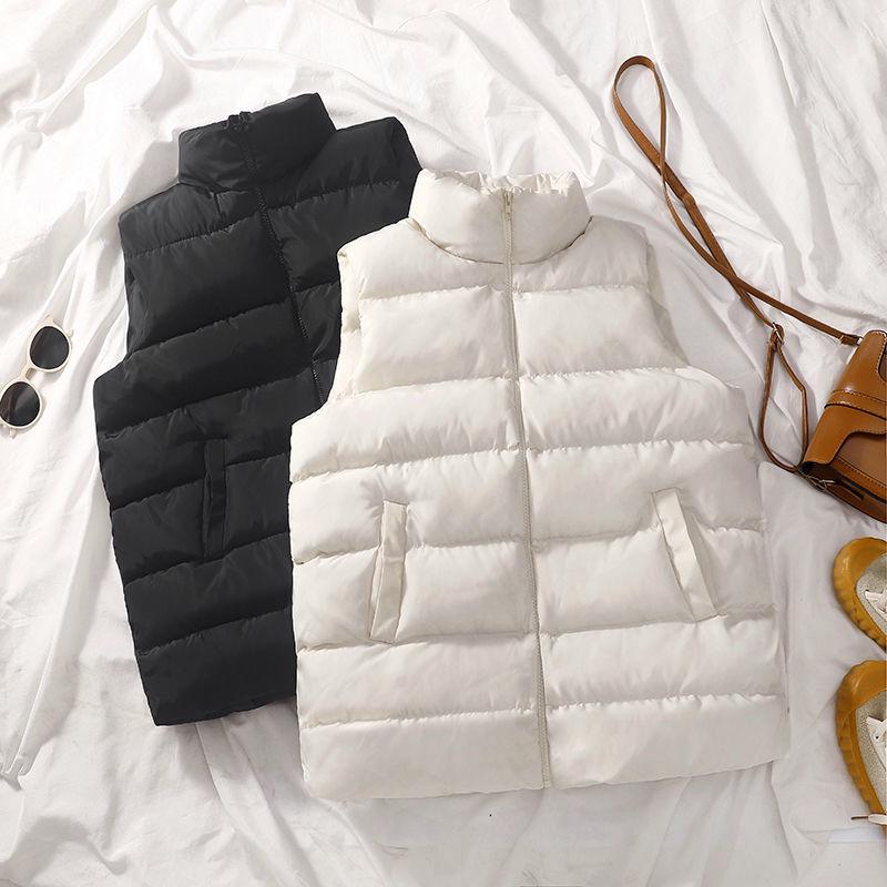 Korean-Style Loose Winter Cotton Vest for Female Students - Sleeveless, Cotton-Padded, Bread-Style, Thickened Women's Coat