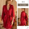 Meilikou's simulated silk high-end home nightgown, ice-feeling silky smooth solid-color morning gown, and wear a nightgown outside.
