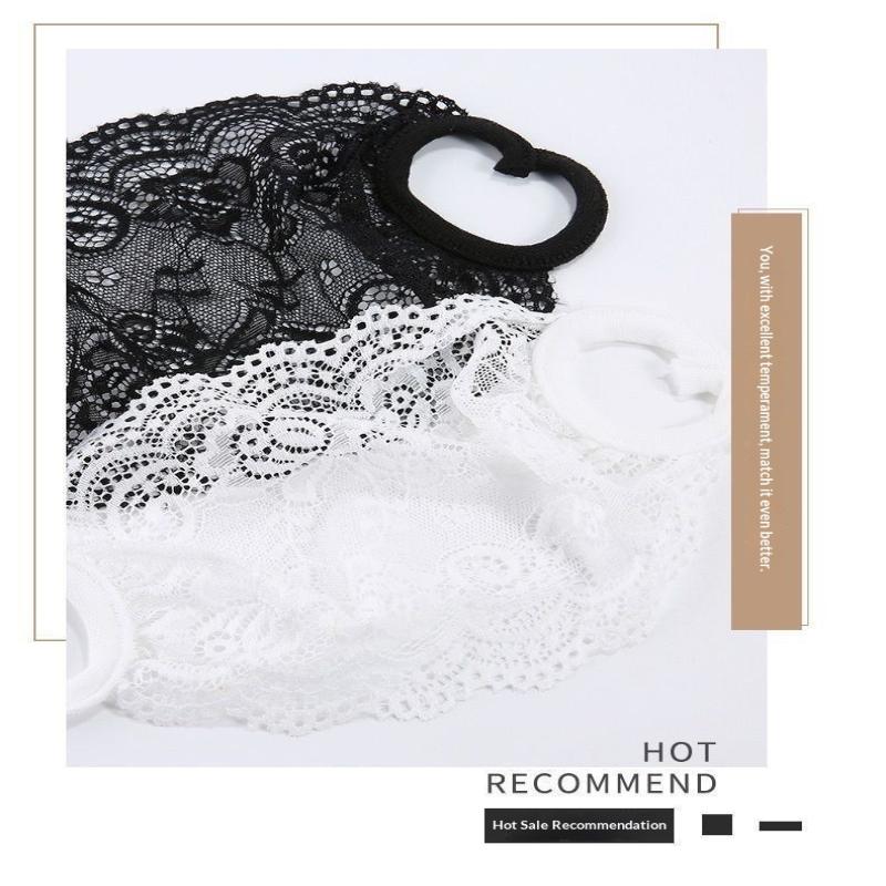 Lace Anti-Uv Sunscreen Mask Breathable Ear Cord Face Cover Scarf Hanging Ear Dust-Proof Scarves Mask Summer Dust-Proof Veil