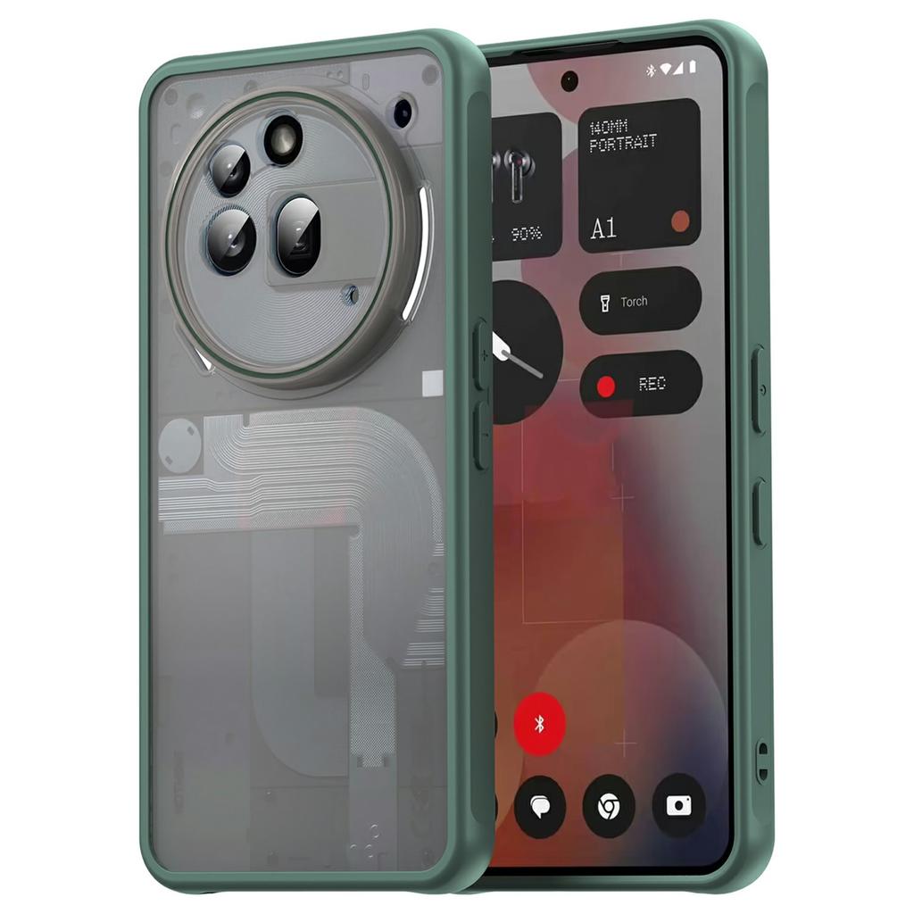 For Nothing Phone (3a) Pro Case Drop Proof Airbags Frosted Translucent PC+TPU Phone Back Cover