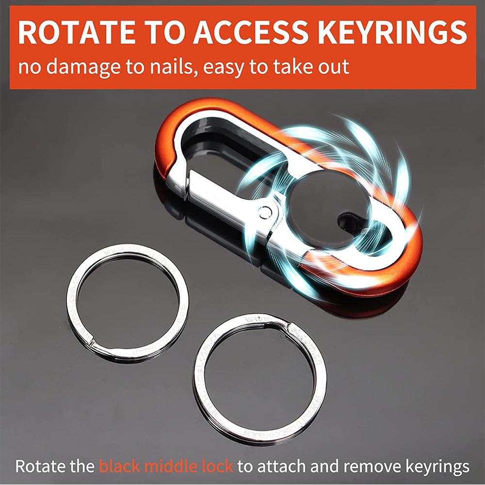 2 Pcs Men’S Car Keychains Double Ring Design, High-Elasticity Buckle