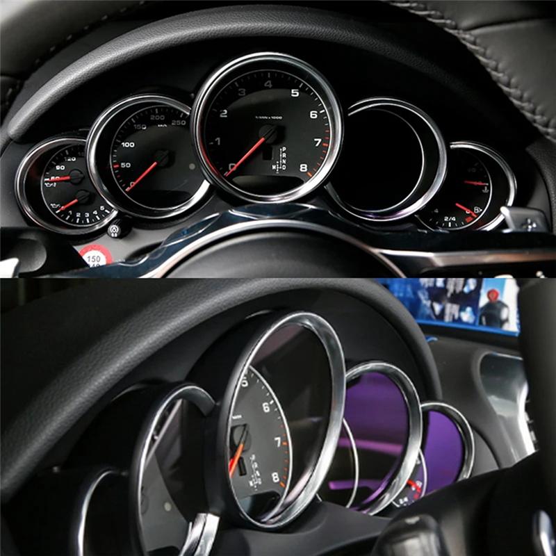 A03E-ABS Dashboard Trument Panel Decorative Ring Cover Trims Sticker For Porsche 911 Cayenne Panamera