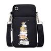 Morsom Anime Cat Liten Messenger Bag Hengende Neck Mynt Veske Vertikal Håndveske Kvinner Mobiltelefon Vesker Cartoon Small Crossbody Bag