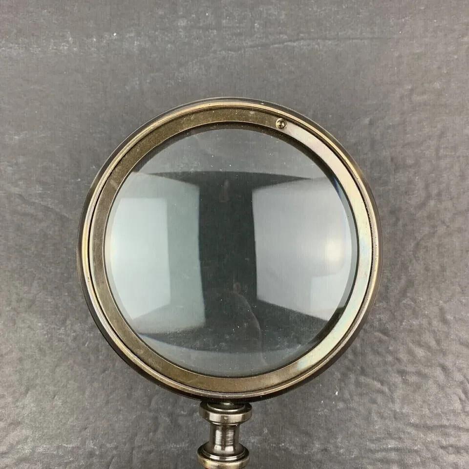 Messing-Manifest-Lupe mit Aufbewahrungstasche aus Leder, handgefertigte Vergrößerungslanze, klassischer Look