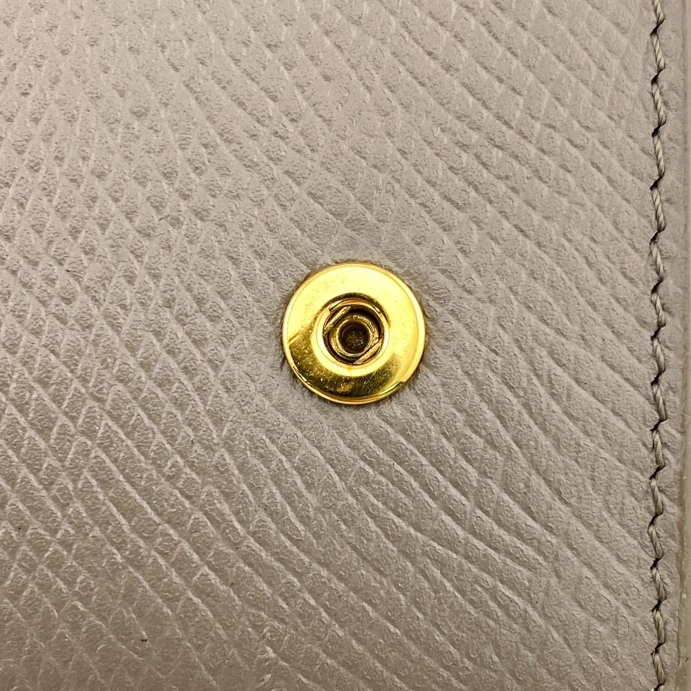 Celine Large Flap Wallet Logo Leather Purse Gurege Leather Women Used