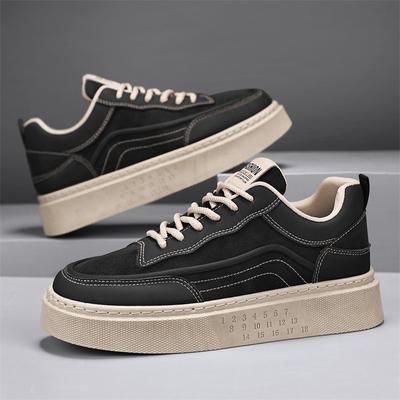 Live Stream High-quality Four-season Leather Surface Waterproof Niche Board Shoes Low-top Lace-up Breathable Outdoor Hong Kong Style Men's Shoes