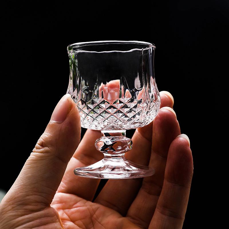 6pcsx34/45ML Lead Free European Design Chinese Old Fashioned Shot Glasses for Liquor Vodka Spirit Drinkware