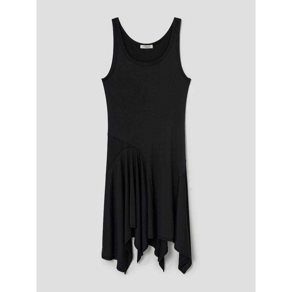 Anggae Petal Jersey Dress Black