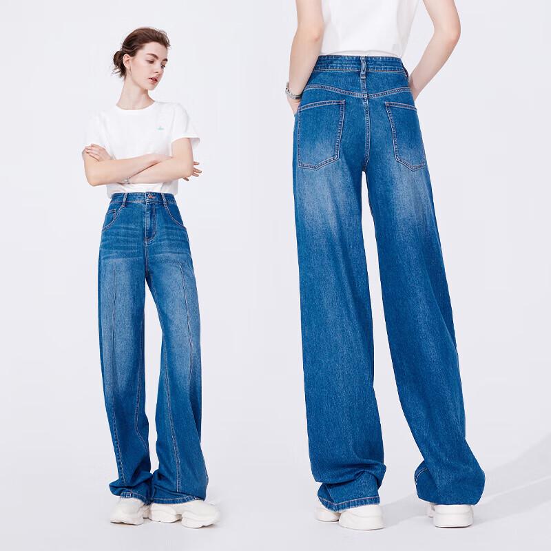 Navigare Women's Lightweight Washed Straight Jeans