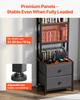 Media Storage Cabinet, 4-Shelf DVD Shelf Organizer with Drawers, 40 X 30 X 143.5 Cm Multimedia Storage Organizer for CDs, DVDs, Books and Games, CD