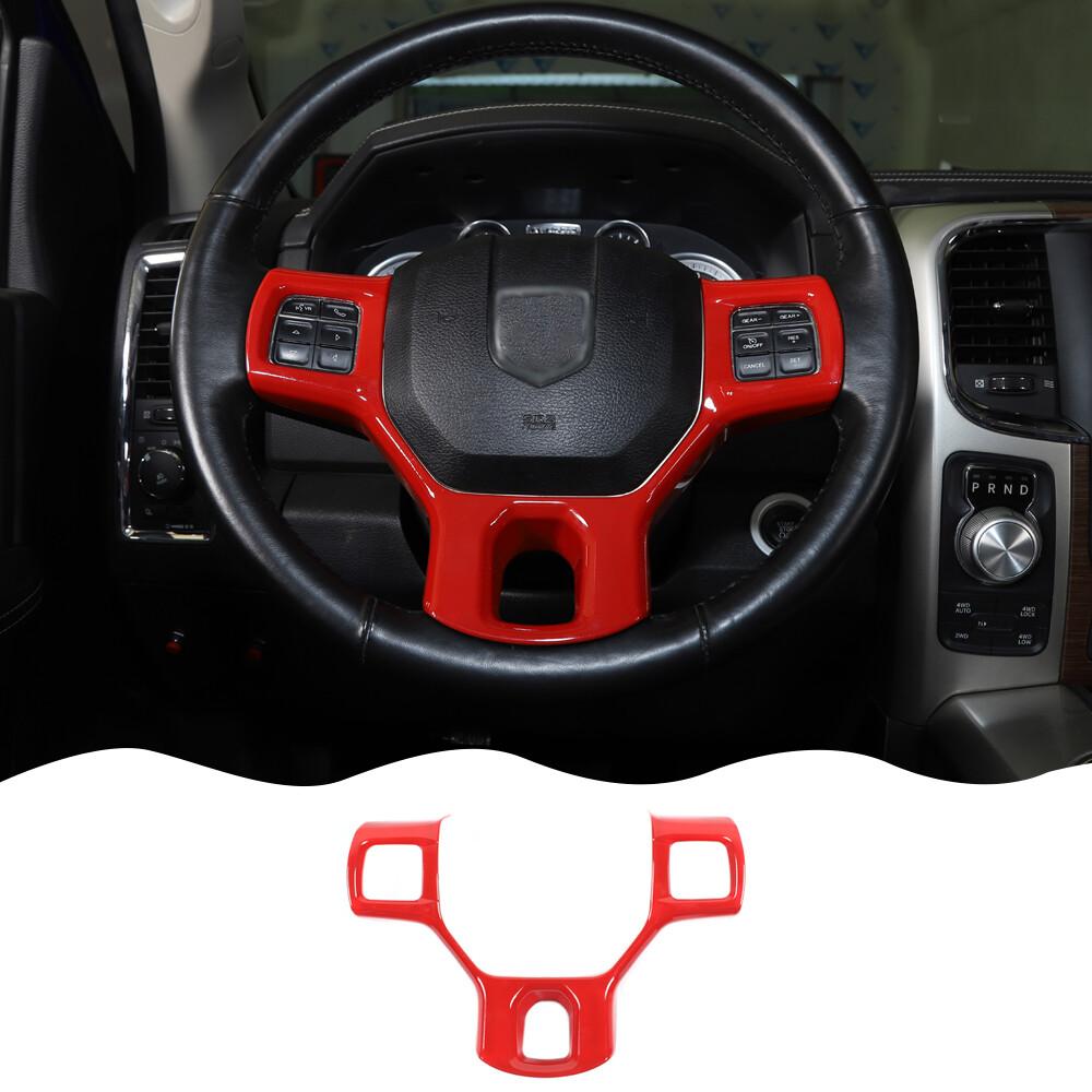 1x Steering Wheel Panel Cover Trim Accessories For Dodge Ram 1500 2010-2017 Red