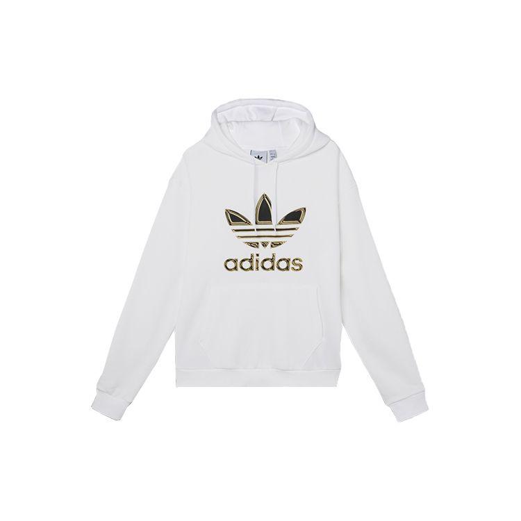 adidas Originals White Unisex Classic Sports Hooded Sweatshirt GT4359 XS