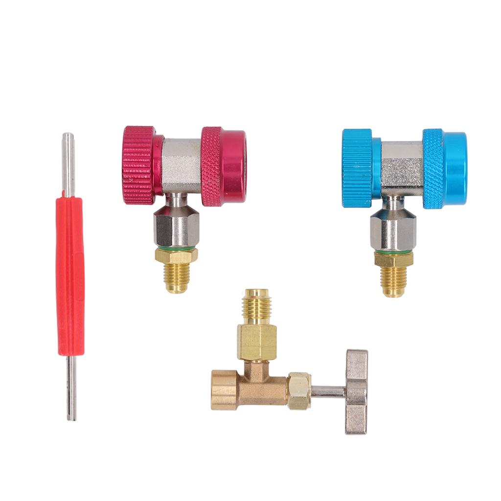 R134A Adapter-Set Tankanzapfer Schnellkupplung Doppelkopf Ventilausdreher für Pkw Klimaanlageninstallation