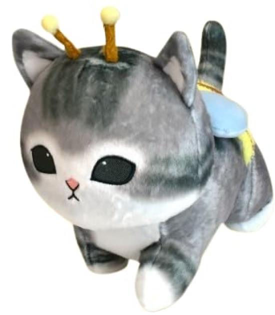 

Mofusand Big Plush Honeybee Cat Running Official Toy, Pose, Large, Gray,