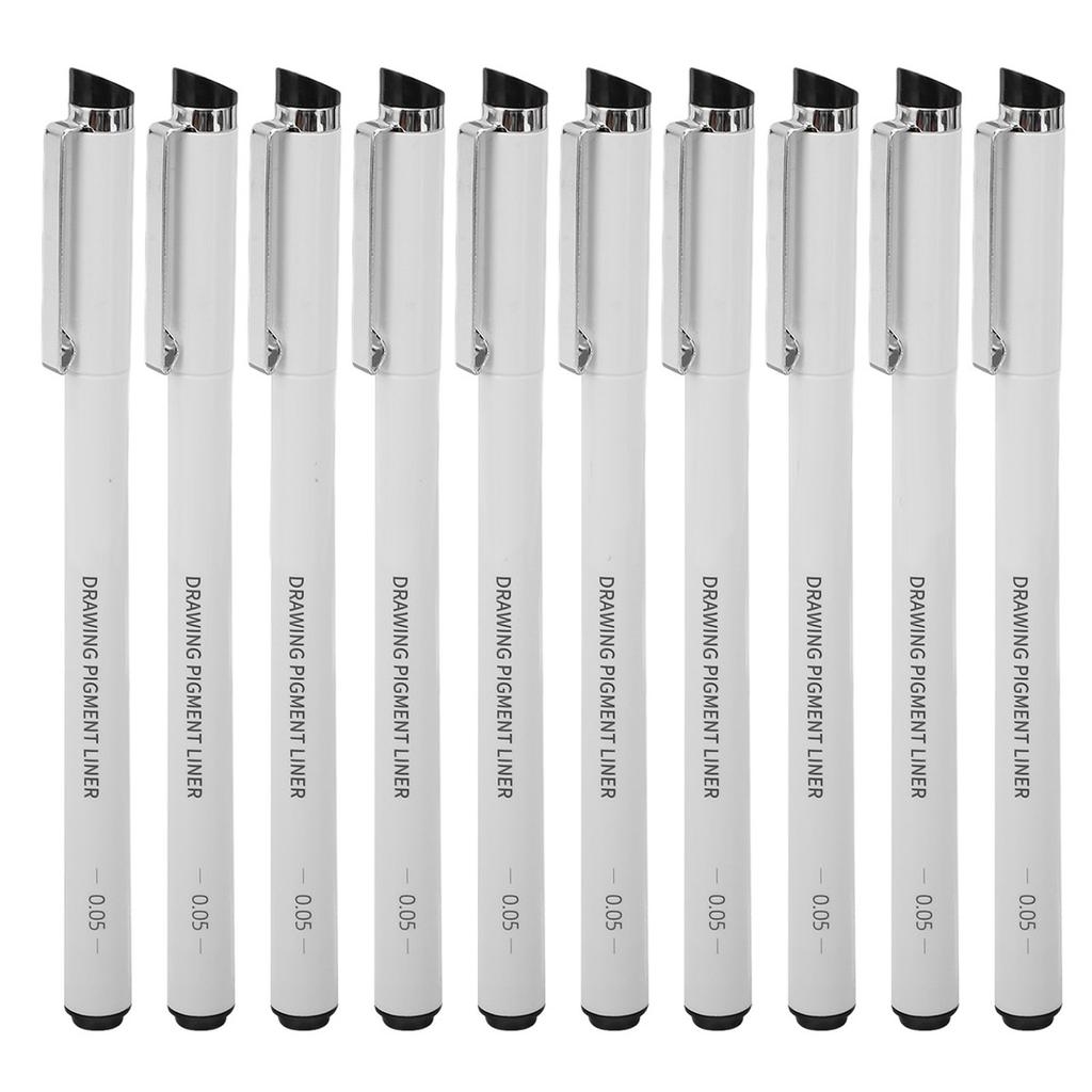 10PCS Waterproof Micro Line Pens Glossy Water Strong Coverage Micro Line Pens Manga Pens for Student for Cartoon