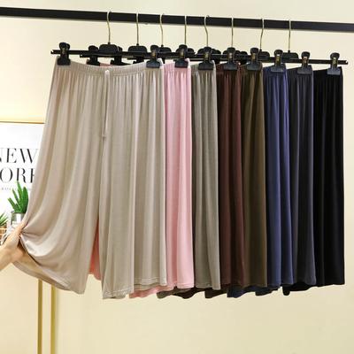 Plus Size 6XL Women's Modal Pant Calf-length Summer Wide Leg Pants Drawstring Short Pants Casual Homewear Pants