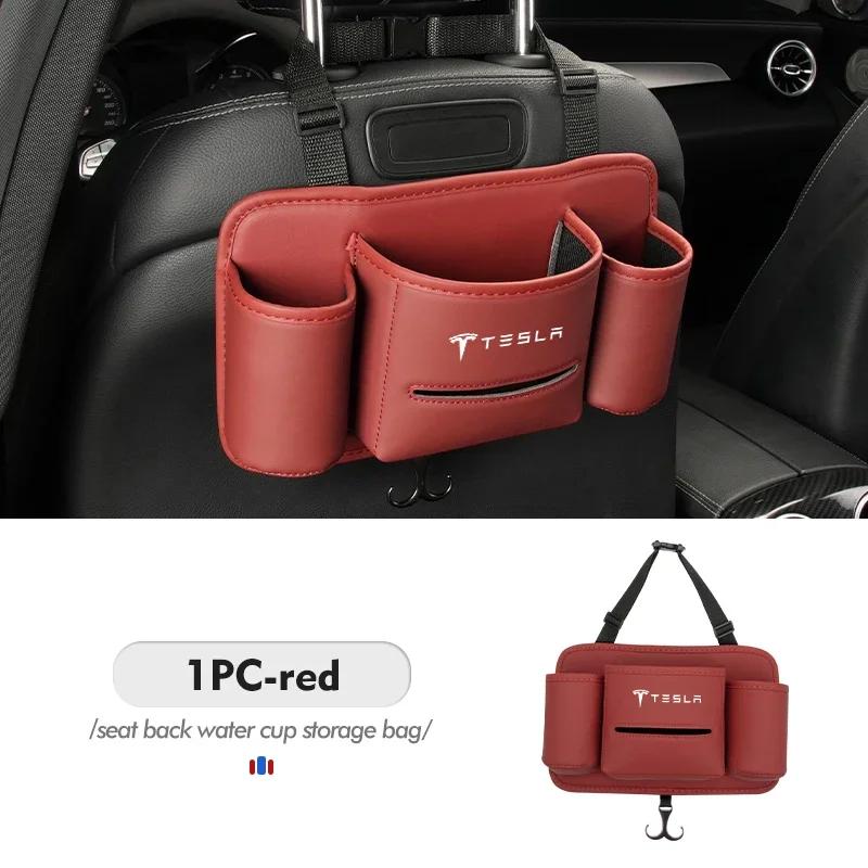 

Car Sticker 2025 Hot For Tesla Car Seat Middle Armrest Leather Hanging Organize Storage Bag Model 3 Y S X Roadster