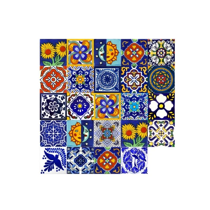 24 ks Nálepky na dlaždice Vzor starožitného porcelánu Nástěnné nálepky Vodotěsné Odnímatelné tapety Kuchyně Koupelna Umělecké nástěnné malby