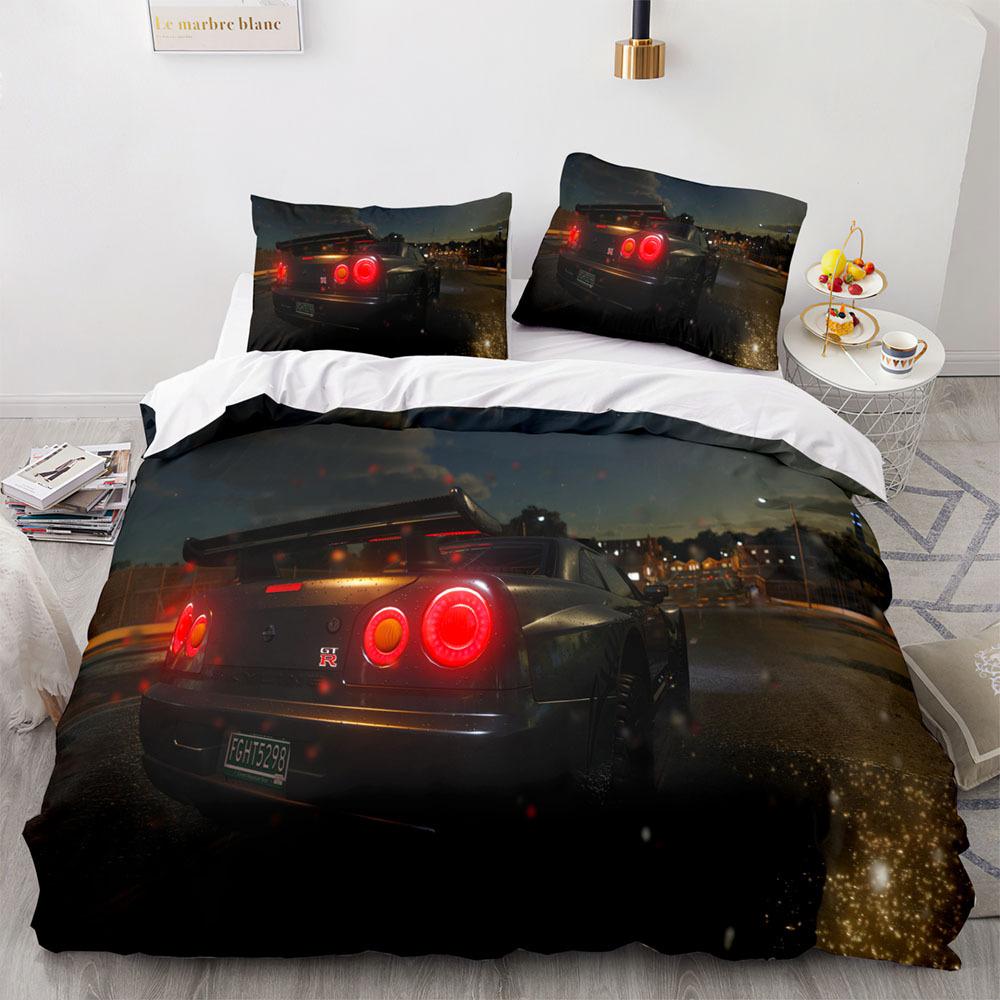 Sports Car Duvet Cover Sets Full Size,3 Piece Race Car Bedding Sets With Pillowcases For Teens Boys 2/3pcs Polyester Quilt Cover