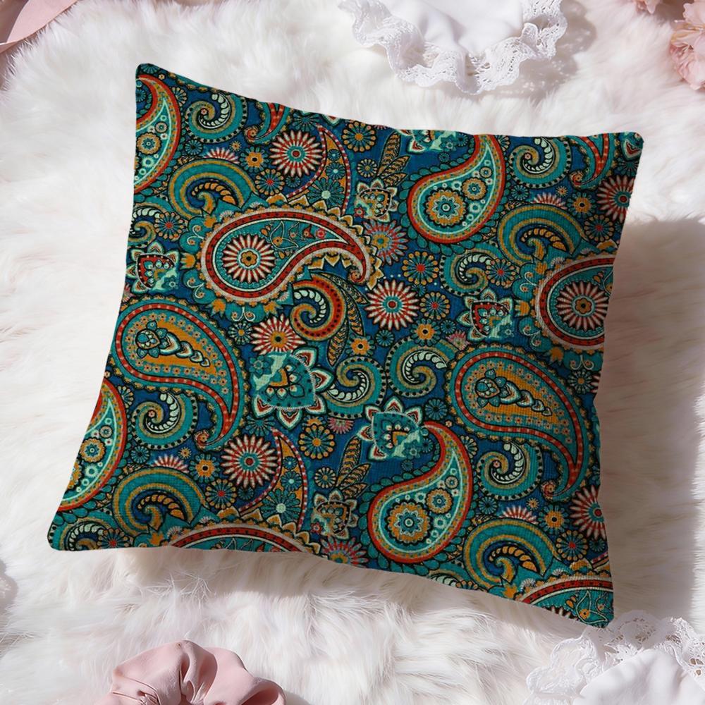 Painted Design P-PaisleyS Cushion Cover Premium Comfort Reversible Pillow Cove -Two In One Design for Any Room & Car Interior